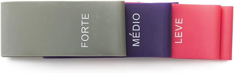 Acte, Kit com 3 Faixas Elásticas Mini Band T71 Com Intensidades Leve Médio e Forte, Diversas Cores