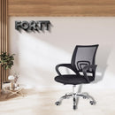 Cadeira de Escritório Secretária Base Cromada com Rodinha Fortt Roma Preta - CSF06-P