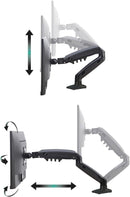Suporte Articulado de Mesa, Pistão a Gás, Design Compacto e Retrátil, Ergonômico, Monitores 17'' a 35'', 2kg a 9kg, Preto, F80N, ELG