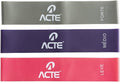 Acte, Kit com 3 Faixas Elásticas Mini Band T71 Com Intensidades Leve Médio e Forte, Diversas Cores