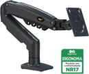 Suporte Articulado de Mesa, Pistão a Gás, Design Compacto e Retrátil, Ergonômico, Monitores 17'' a 35'', 2kg a 9kg, Preto, F80N, ELG