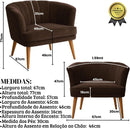 Poltrona Cadeira Decorativa para Sala de Espera Recepção Resistente Ergônomica MOBLAN decor (Bege)