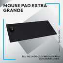 Mouse Pad Extra Grande de Tecido com Base Antiderrapante Logitech G840 Otimizado para Jogos e com Superfície de Atrito Moderado