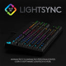 Teclado Mecânico Gamer Logitech G PRO com Layout US, RGB LIGHTSYNC, Design TKL, Cabo Destacável e Switch Exclusivo GX Blue Clicky