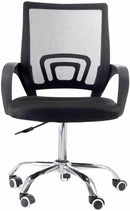 Cadeira de Escritório Secretária Base Cromada com Rodinha Fortt Roma Preta - CSF06-P