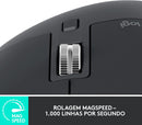 Mouse sem fio Logitech MX Master 3S com Sensor Darkfield para Uso em Qualquer Superfície, Design Ergonômico, Clique Silencioso, Conexão USB ou Bluetooth - Grafite
