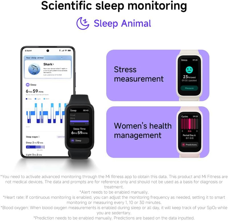 Xiaomi Smart Band 9 Active, Smartwatch Global, Rosa, Monitor de Atividades Físicas com Tela Digital