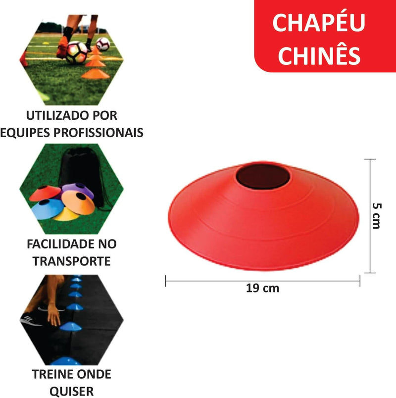Kit Funcional 1 Escada Agilidade 10 Cones 10 Pratos 1 Corda