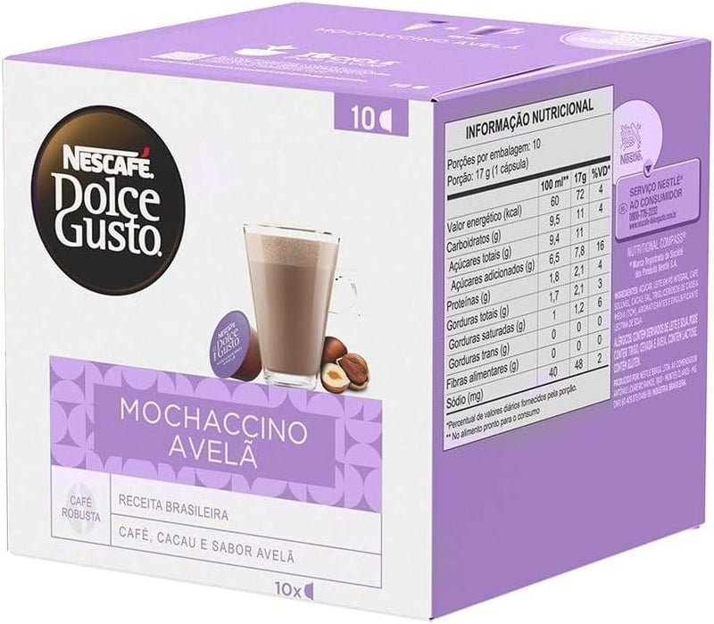 Dolce Gusto Mochaccino Em Cápsula Avelã Nescafé Caixa 170G 10 Unidades