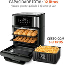 Fritadeira Forno 12L Preto/Inox, 2000W, 110V - AFO-12L-BI