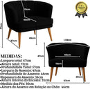 Poltrona Cadeira Decorativa para Sala de Espera Recepção Resistente Ergônomica MOBLAN decor (Bege)