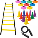 Kit Funcional 1 Escada Agilidade 10 Cones 10 Pratos 1 Corda