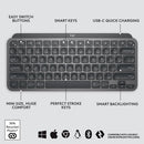 Teclado sem fio Logitech MX Keys Mini com Iluminação Inteligente, Conexão USB ou Bluetooth Easy-Switch para até 3 dispositivos e Bateria Recarregável - Grafite