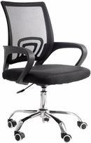 Cadeira de Escritório Secretária Base Cromada com Rodinha Fortt Roma Preta - CSF06-P