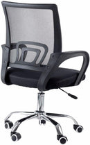 Cadeira de Escritório Secretária Base Cromada com Rodinha Fortt Roma Preta - CSF06-P