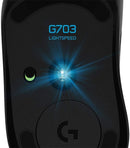 Mouse Gamer Sem Fio Logitech G703 LIGHTSPEED com RGB LIGHTSYNC, 6 Botões Programáveis, Sensor HERO 25K e Bateria Recarregável - Compatível com POWERPLAY