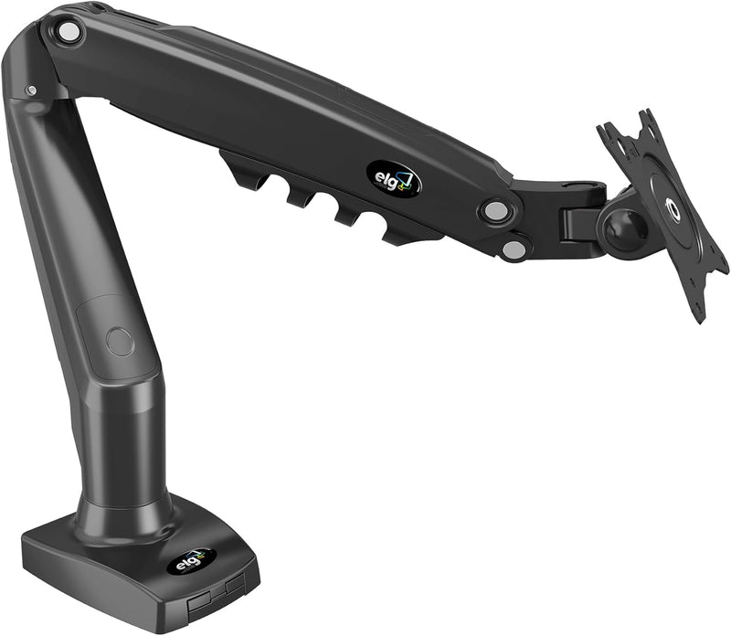 Suporte Articulado de Mesa, Pistão a Gás, Design Compacto e Retrátil, Ergonômico, Monitores 17'' a 35'', 2kg a 9kg, Preto, F80N, ELG