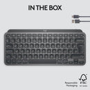 Teclado sem fio Logitech MX Keys Mini com Iluminação Inteligente, Conexão USB ou Bluetooth Easy-Switch para até 3 dispositivos e Bateria Recarregável - Grafite