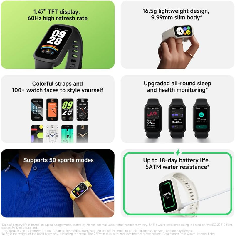 Xiaomi Smart Band 9 Active, Smartwatch Global, Rosa, Monitor de Atividades Físicas com Tela Digital