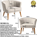 Poltrona Cadeira Decorativa para Sala de Espera Recepção Resistente Ergônomica MOBLAN decor (Bege)