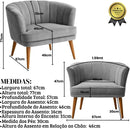 Poltrona Cadeira Decorativa para Sala de Espera Recepção Resistente Ergônomica MOBLAN decor (Bege)