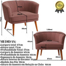 Poltrona Cadeira Decorativa para Sala de Espera Recepção Resistente Ergônomica MOBLAN decor (Bege)