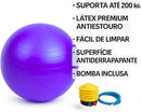Bola de Pilates e Yoga 55 cm com Bomba – Antiestouro, Antiderrapante, Suporta até 200 kg – Ginástica, Fitness, Pilates, Yoga, Fisioterapia, Reabilitação e Fortalecimento