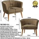 Poltrona Cadeira Decorativa para Sala de Espera Recepção Resistente Ergônomica MOBLAN decor (Bege)