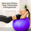Bola de Pilates e Yoga 55 cm com Bomba – Antiestouro, Antiderrapante, Suporta até 200 kg – Ginástica, Fitness, Pilates, Yoga, Fisioterapia, Reabilitação e Fortalecimento