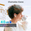 Fone De Ouvido Sem Fio Bluetooth 5.3 Compatível iPhone Android Com Microfone e Redução de Ruído Wireless Academia Corrida Musicas Graves Potentes Controle Touch,À Prova D'água HiFi Branco