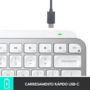 Teclado sem fio Logitech MX Keys Mini com Iluminação Inteligente, Conexão USB ou Bluetooth Easy-Switch para até 3 dispositivos e Bateria Recarregável - Grafite