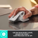 Mouse sem fio Logitech MX Master 3S com Sensor Darkfield para Uso em Qualquer Superfície, Design Ergonômico, Clique Silencioso, Conexão USB ou Bluetooth - Grafite