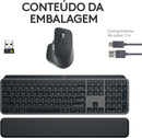 Combo Teclado e Mouse Sem Fio MX Keys S com Apoio para as Mãos, Conexão Bluetooth ou Receptor Logi Bolt, Iluminação Inteligente, Rolagem Rápida, Compatível com Windows, macOS, ChromeOS, Linux- Grafite