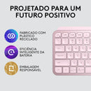 Teclado sem fio Logitech MX Keys Mini com Iluminação Inteligente, Conexão USB ou Bluetooth Easy-Switch para até 3 dispositivos e Bateria Recarregável - Grafite