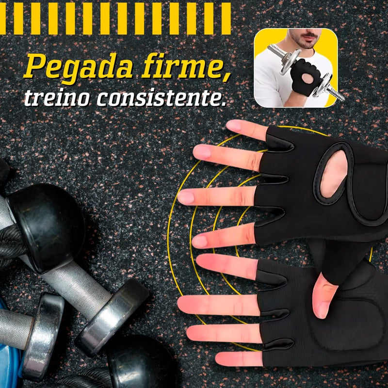 Luva Academia Musculação Feminina Masculina Luva Ciclismo Treino Fitness Ginástica Proteção Antiderrapante Anticalos Ajustável Acolchoada Anatômica Unissex Neoprene Respirável