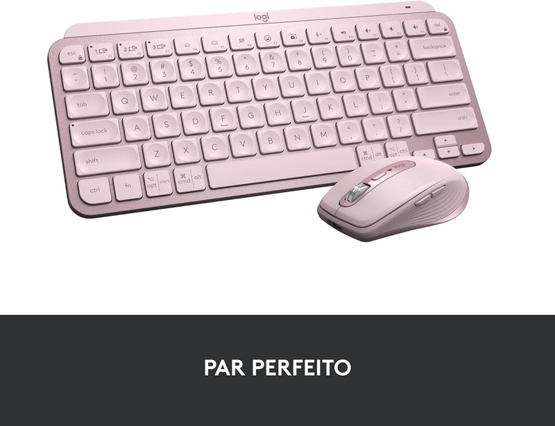 Teclado sem fio Logitech MX Keys Mini com Iluminação Inteligente, Conexão USB ou Bluetooth Easy-Switch para até 3 dispositivos e Bateria Recarregável - Grafite