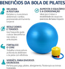 Bola de Pilates e Yoga 55 cm com Bomba – Antiestouro, Antiderrapante, Suporta até 200 kg – Ginástica, Fitness, Pilates, Yoga, Fisioterapia, Reabilitação e Fortalecimento