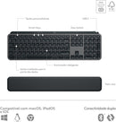 Combo Teclado e Mouse Sem Fio MX Keys S com Apoio para as Mãos, Conexão Bluetooth ou Receptor Logi Bolt, Iluminação Inteligente, Rolagem Rápida, Compatível com Windows, macOS, ChromeOS, Linux- Grafite