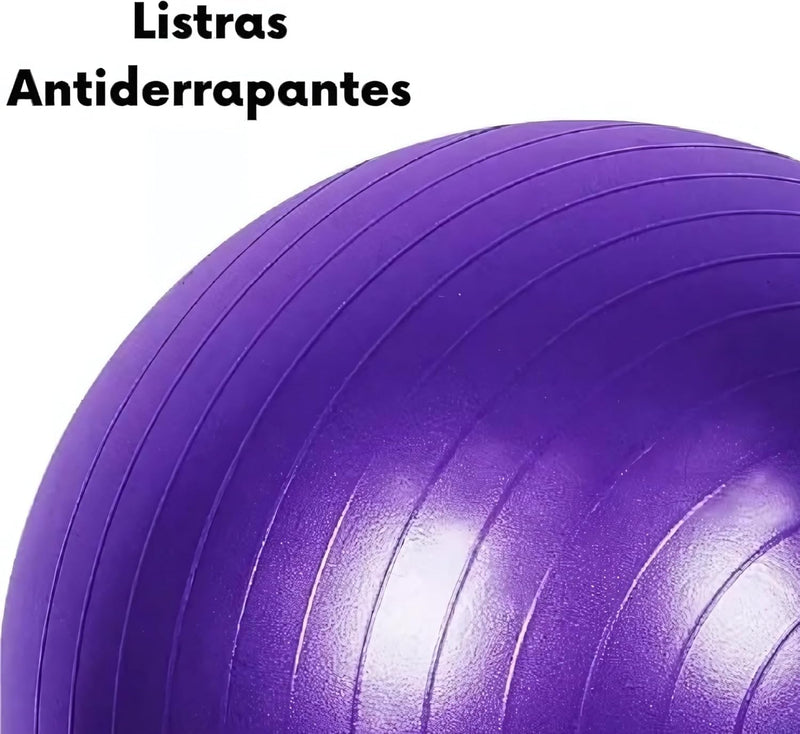 Bola de Pilates e Yoga 55 cm com Bomba – Antiestouro, Antiderrapante, Suporta até 200 kg – Ginástica, Fitness, Pilates, Yoga, Fisioterapia, Reabilitação e Fortalecimento