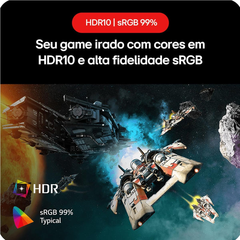 Monitor Gamer LG UltraGear 27” 27GS60F-B IPS Full HD 180Hz 1ms (GtG) NVIDIA® G-SYNC® AMD FreeSync™ HDR10 sRGB 99% HDMI DisplayPort