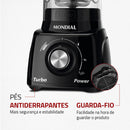 Liquidificador Mondial, Turbo Power 550W, 110V, Preto, 1,6L - L-99 FB