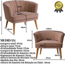 Poltrona Cadeira Decorativa para Sala de Espera Recepção Resistente Ergônomica MOBLAN decor (Bege)