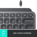 Teclado sem fio Logitech MX Keys Mini com Iluminação Inteligente, Conexão USB ou Bluetooth Easy-Switch para até 3 dispositivos e Bateria Recarregável - Grafite