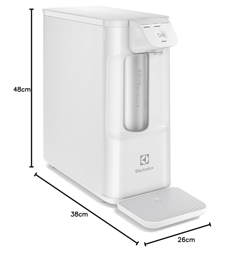 Purificador de Água Gelada Fria e Natural Elétrico Compacto Eletronico placa Electrolux Filtro refil 6 meses ou 3000l Painel Touch Bivolt Grafite PE12G