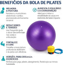 Bola de Pilates e Yoga 55 cm com Bomba – Antiestouro, Antiderrapante, Suporta até 200 kg – Ginástica, Fitness, Pilates, Yoga, Fisioterapia, Reabilitação e Fortalecimento
