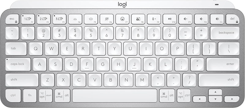 Teclado sem fio Logitech MX Keys Mini com Iluminação Inteligente, Conexão USB ou Bluetooth Easy-Switch para até 3 dispositivos e Bateria Recarregável - Grafite