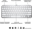 Teclado sem fio Logitech MX Keys Mini com Iluminação Inteligente, Conexão USB ou Bluetooth Easy-Switch para até 3 dispositivos e Bateria Recarregável - Grafite