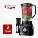 Liquidificador Mondial, Turbo Power 550W, 110V, Preto, 1,6L - L-99 FB