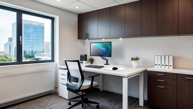 Suporte Articulado de Mesa, Pistão a Gás, Design Compacto e Retrátil, Ergonômico, Monitores 17'' a 35'', 2kg a 9kg, Preto, F80N, ELG