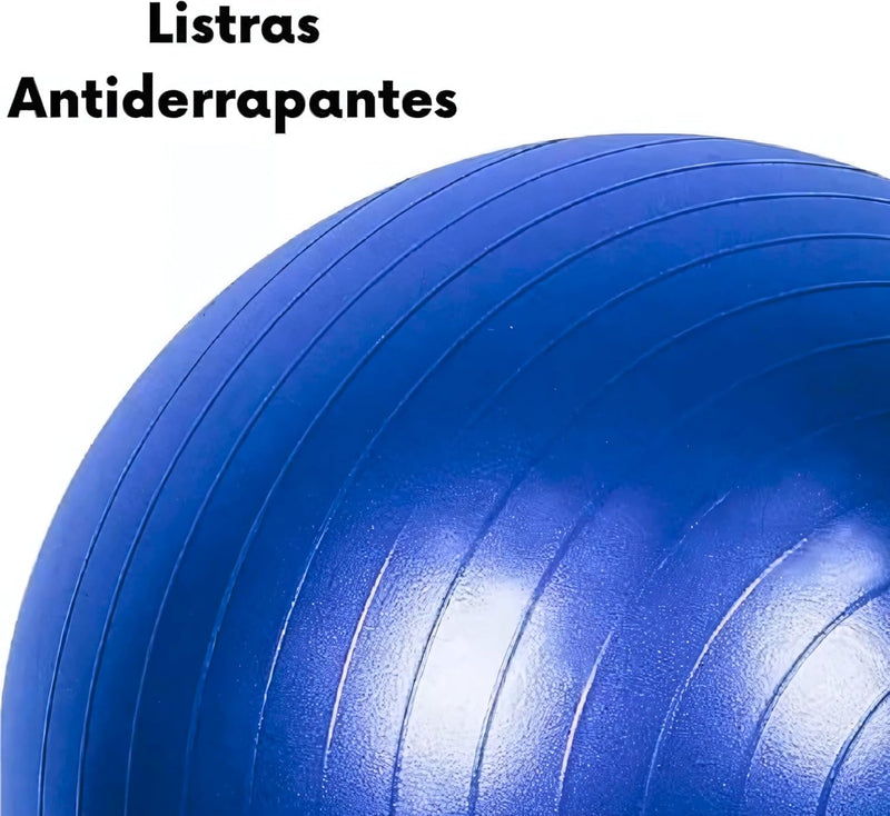Bola de Pilates e Yoga 55 cm com Bomba – Antiestouro, Antiderrapante, Suporta até 200 kg – Ginástica, Fitness, Pilates, Yoga, Fisioterapia, Reabilitação e Fortalecimento